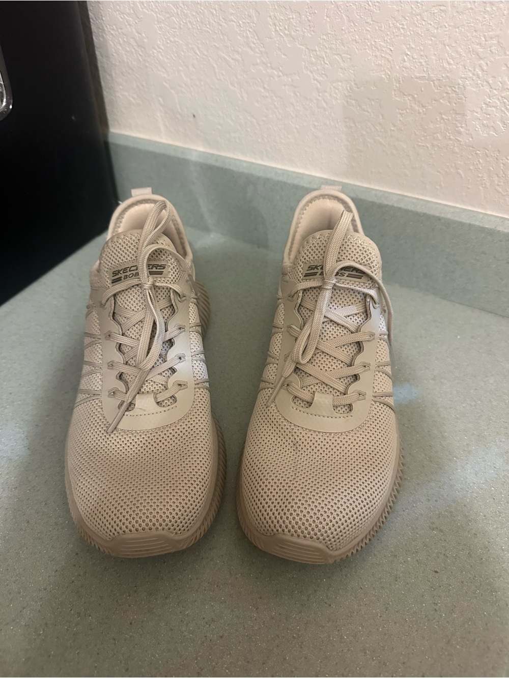 Skechers Breathable Knit Athletic Sneakers in Tan